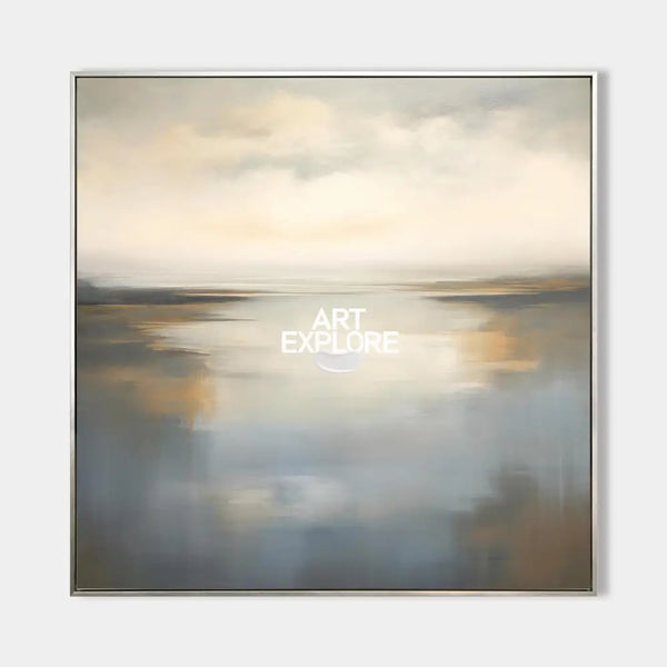 Large Lake Wall Art Texture Landscape Wall Art Luxury Modern Minimalist Landscape Painting For Sale