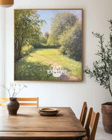Modern Green Landscape Painting Large Green Woods View Wall Art Green Landscape Canvas Art For Sale
