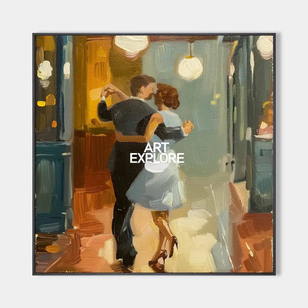 Beautiful Couple Dance Waltz Painting, Wedding Paintings Large Romantic Dancing Wall Art