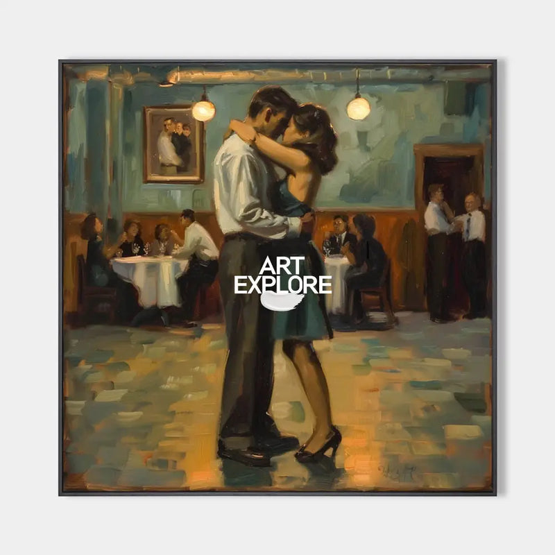 Lovers Embrace Painting Modern Wedding Wall Art, Lovers Art Romantic Lovers Wall Art For Livingroom