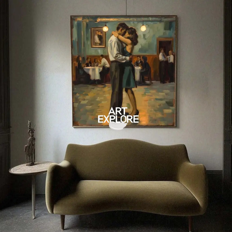 Lovers Embrace Painting Modern Wedding Wall Art, Lovers Art Romantic Lovers Wall Art For Livingroom