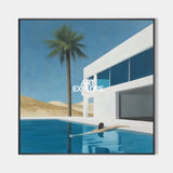 Beautiful Palm Tree Landscape Canvas Painting Holiday Wall Art Large Square Painting For Livingroom