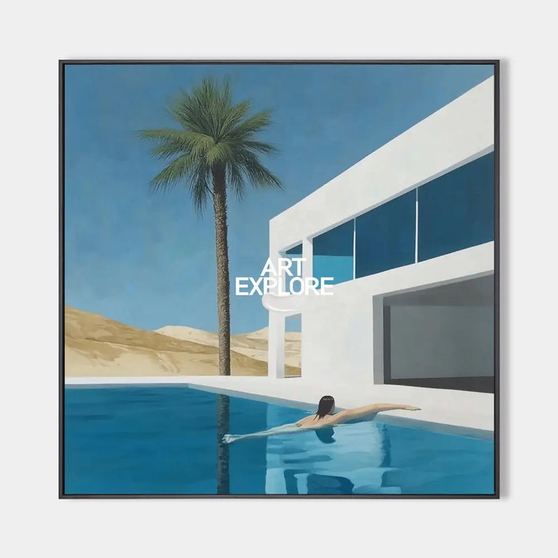 Beautiful Palm Tree Landscape Canvas Painting Holiday Wall Art Large Square Painting For Livingroom