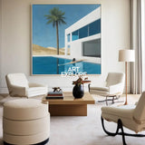 Beautiful Palm Tree Landscape Canvas Painting Holiday Wall Art Large Square Painting For Livingroom