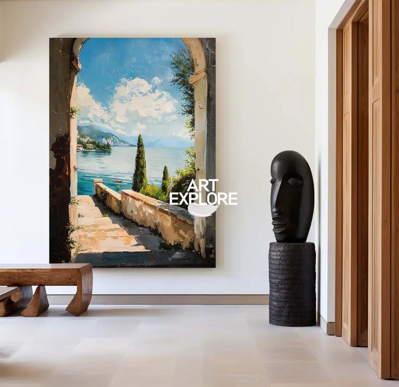 Large Landscape Art Oil Painting Livingroom Canvas Wall Art, Beautiful Impressionistic Painting