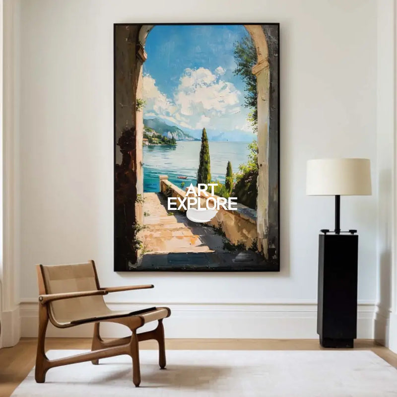 Large Landscape Art Oil Painting Livingroom Canvas Wall Art, Beautiful Impressionistic Painting