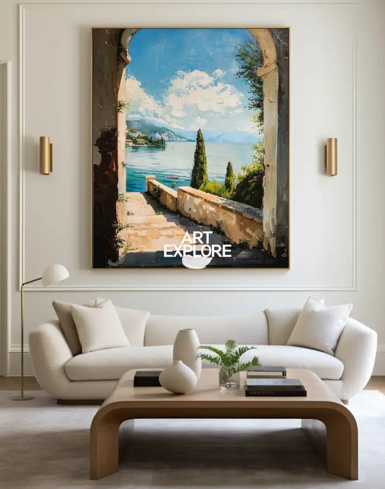Large Landscape Art Oil Painting Livingroom Canvas Wall Art, Beautiful Impressionistic Painting