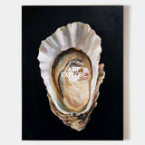 Black Oyster Oil Painting Modern Baroque Oyster Painting Oyster Wall Art Luxurious Artworks For Sale