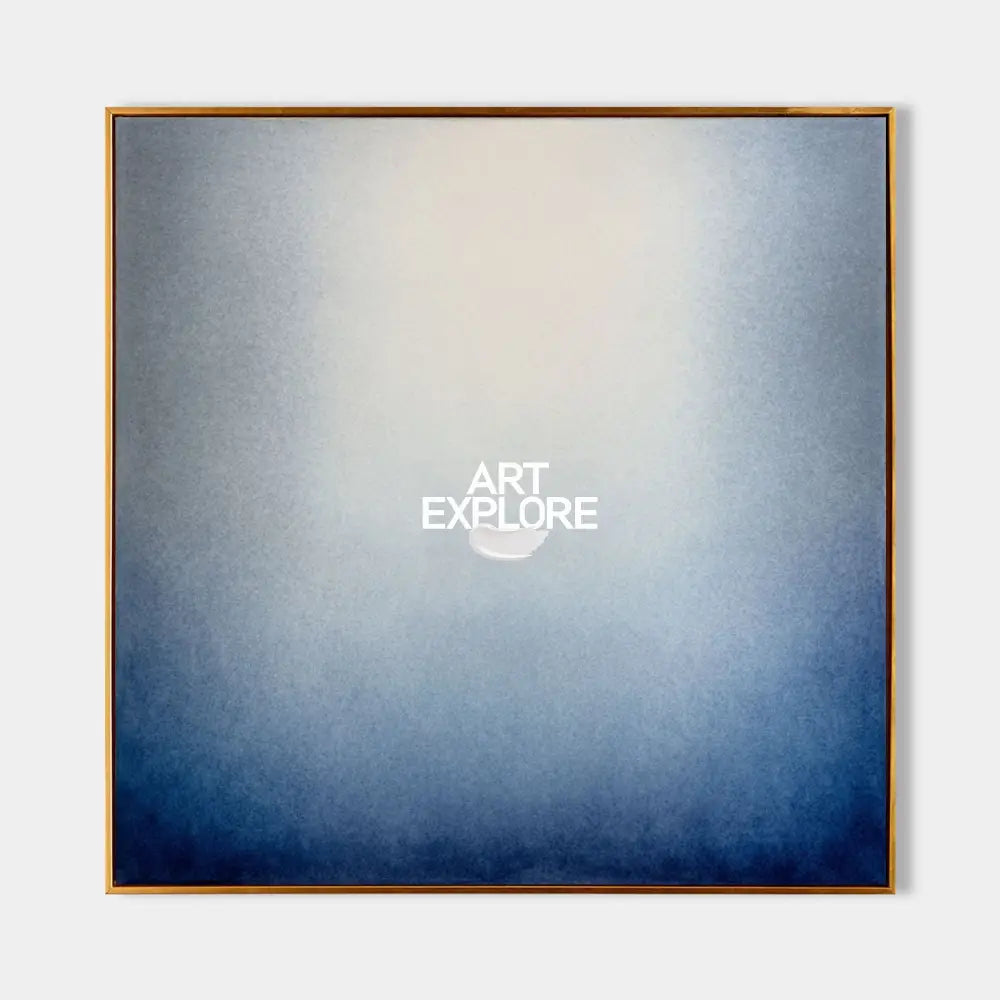 Large Blue Minimalist Wall Art for Living Room | Handmade Gradient Painting | ArtExplore