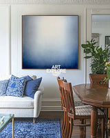 Textured Blue Gradient Square Wall Art | Modern Dining Room Décor | ArtExplore
