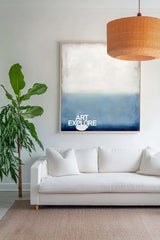 Vertical Handmade Oil Painting in Blue Tones – Perfect for Hallways, Hotels, Living Rooms – ArtExplore