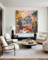 Artistic Pink Graffiti Texture Painting – Large Modern Handmade Wall Art – ArtExplore