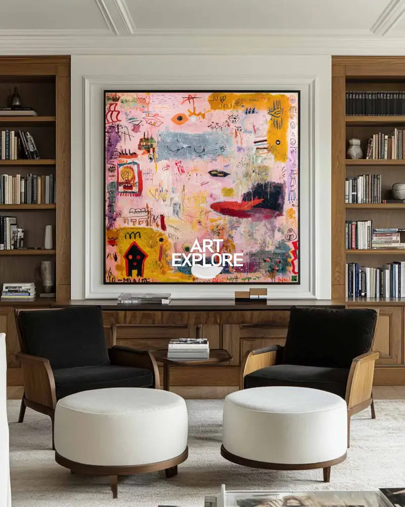Contemporary Graffiti Texture Wall Art – Large Handmade Canvas Painting | ArtExplore