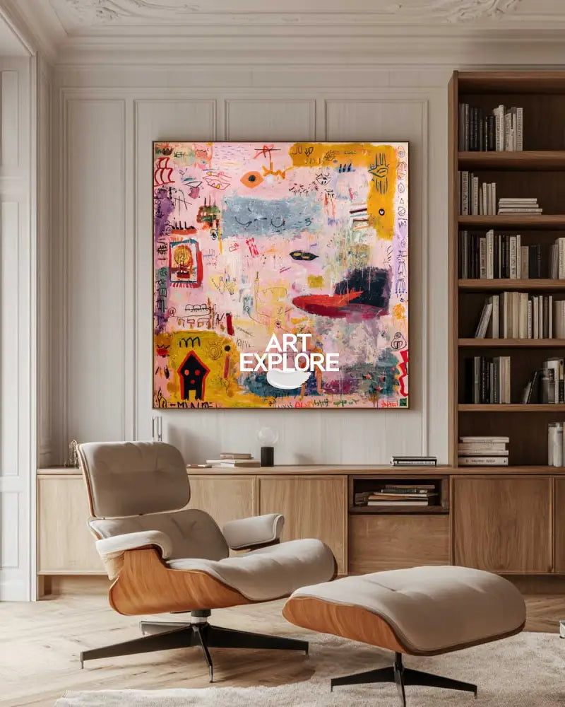 Vibrant Graffiti Wall Art – Large Modern Texture Painting on Canvas | ArtExplore