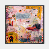 Modern Pink Graffiti Abstract Wall Art – Large Handmade Texture Painting For Livingroom | ArtExplore