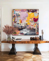 Large Handmade Graffiti Abstract Painting – Modern Texture Canvas for Statement Wall Art | ArtExplore