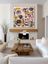 Street Art Inspired Abstract – Large Modern Graffiti Wall Painting for Bold Home Interiors | ArtExplore