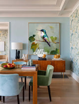 Realistic Hummingbird Oil Painting | Square Large Texture Canvas by ArtExplore