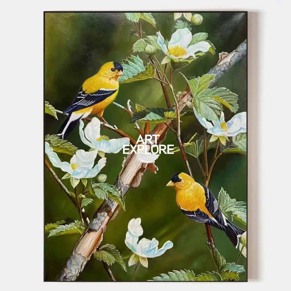 Handmade Hummingbird Oil Painting on Canvas – Large Vertical Wall Art by ArtExplore