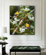 ArtExplore Modern Hummingbird Oil Painting – Vertical Handmade Canvas for Home Decor