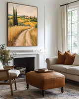 Modern Farmhouse Art Painting Large Landscape Painting Yellow Texture Countryside Wall Art for Sale