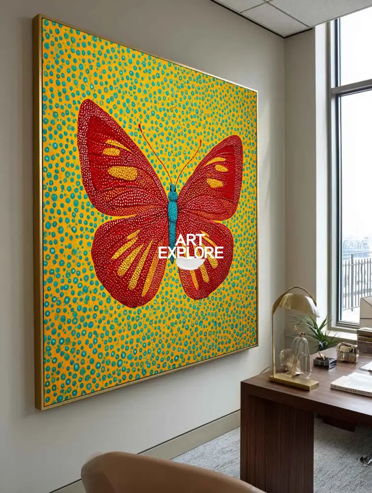 ArtExplore Bold Butterfly Wall Art – Large Handmade Artwork & Bold Home Accent for Hallway
