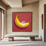 ArtExplore Pop Art Banana Painting – Bold Handmade Yayoi Kusama Wall Art Large Door Way Wall Art