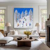 Skiing Canvas Painting Snowboarding Wall Art Modern Snow Wall Art Framed Painting For Livingroom