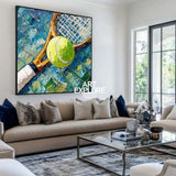 Contemporary Tennis Textured Fine Art Tennis Sport Art Painting Modern Sport Wall Art For Sale