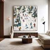 Winter Snow Painting Winter Wall Art Modern Snow Wall Art Large Textured artwork for living room
