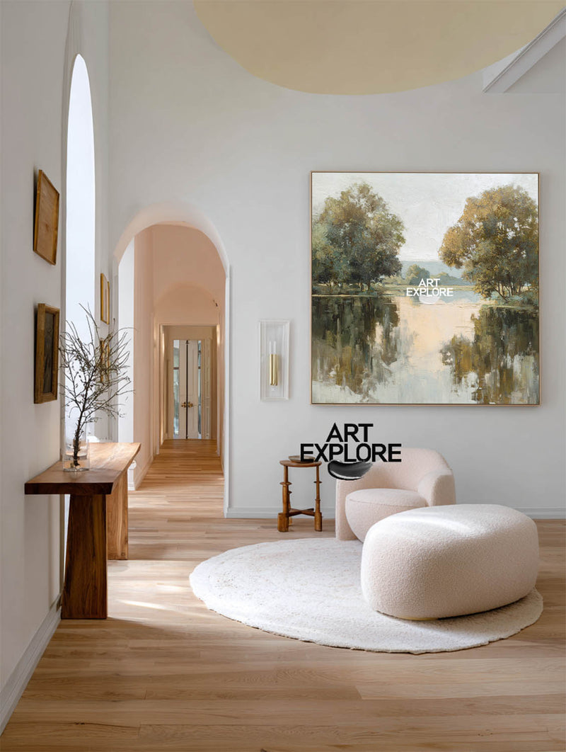 Serene Lake Landscape for Hallway or Bedroom Wall – ArtExplore