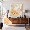 Yellow Minimalist Painting Textured Wall Art Wabi-Sabi Wall Art Living Room Painting Fashion Decor