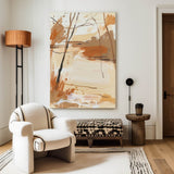 Minimalist Bright Color Wall Art Light Beige Canvas Art Original Painting  Abstract Painting