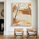 Minimalist Bright Color Wall Art Light Beige Canvas Art Original Painting  Abstract Painting