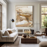 Contemporary Creamy White Minimalist Wall Art Beige Wall Art Large Neutral Minimalist Painting