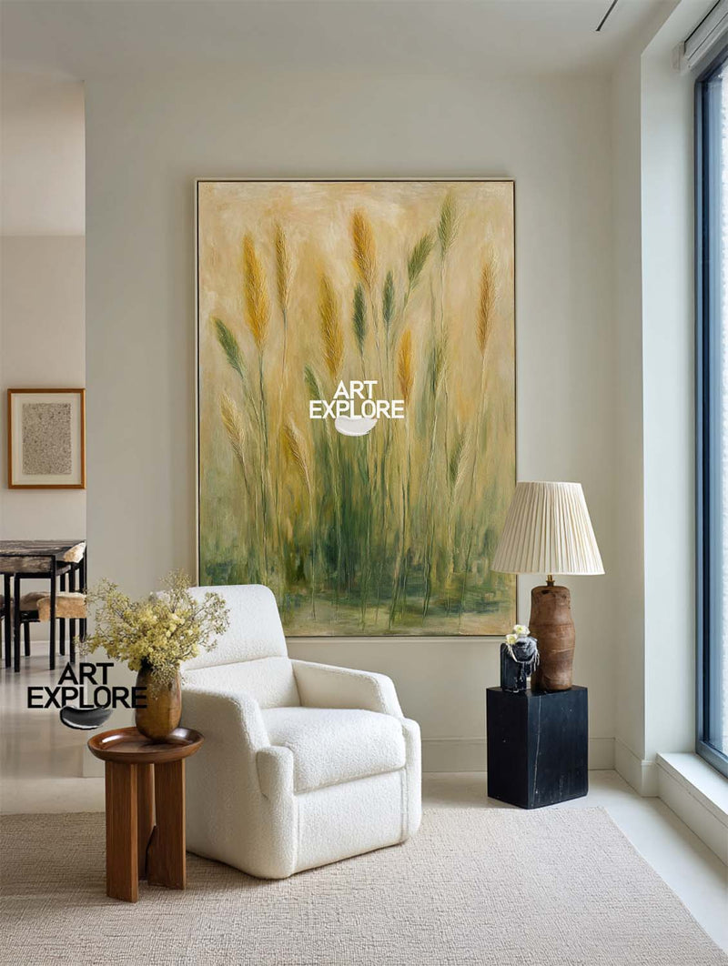 Green Reeds Wall Art #ABAV626 Abstract Art