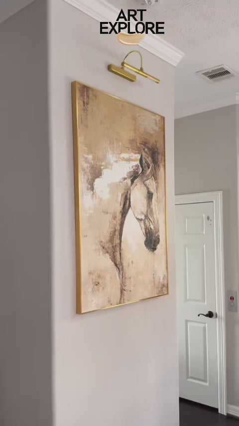 Large Horse Texture Painting for Modern Minimalist Interiors | Handmade
