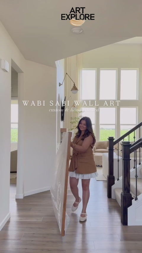 Wabi-sabi Beige Minimal Painting Beige Abstract Wall Art Earth Tone Canvas Art For Sale