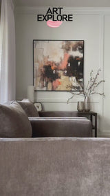 Large Beige And White Minimalist Wall Art Modern Abstract Art Painting For Sale| Artexplore