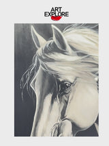Vertical Horse Portrait on Canvas – Elegant Large Wall Decor for Entryway & Lounge | ArtExplore