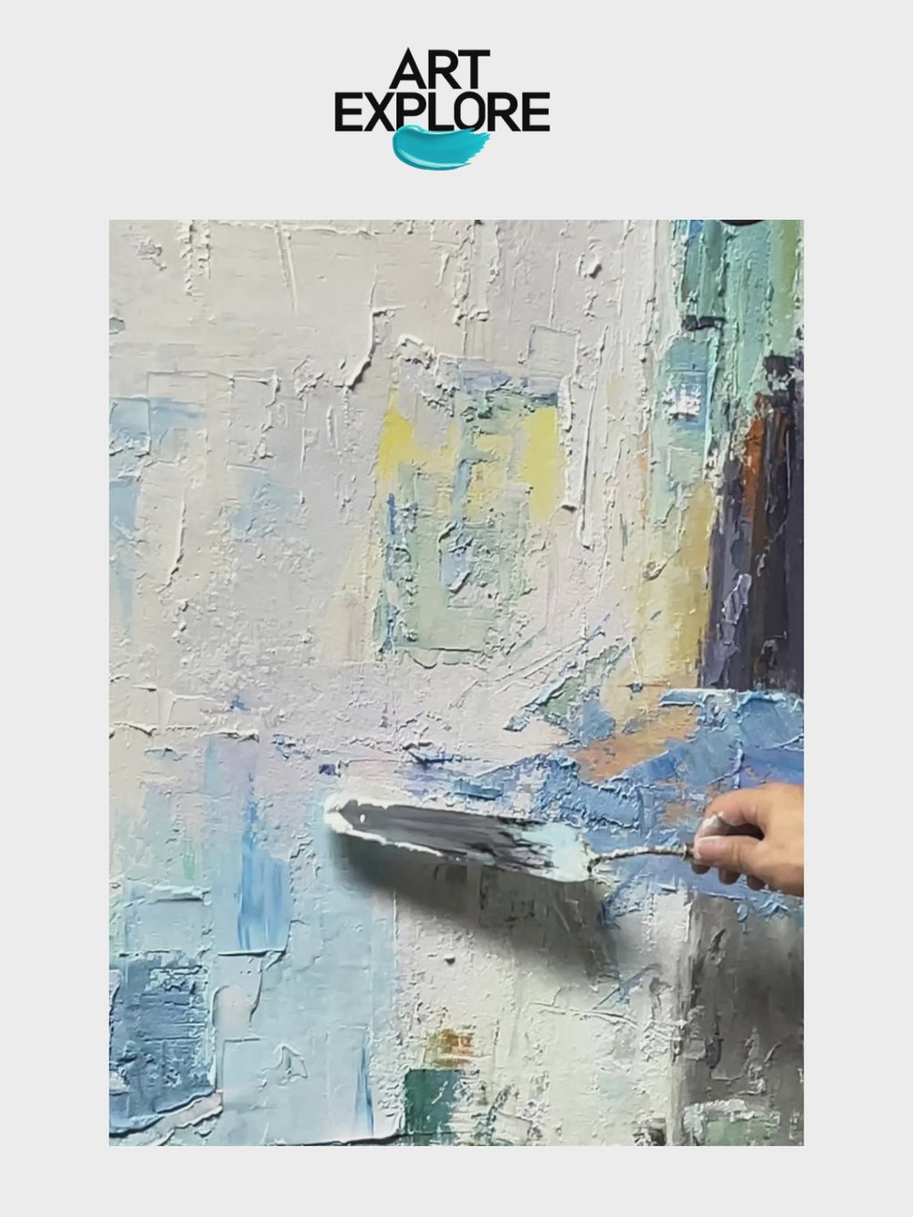 Large Blue Green Wall Art Original Abstract Rich Textured Wall Art Modern Abstract Painting For Sale