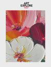 Bold Colorful Flower Art for Living Room, Lounge, Hotel Decor | Handmade Texture | ArtExplore