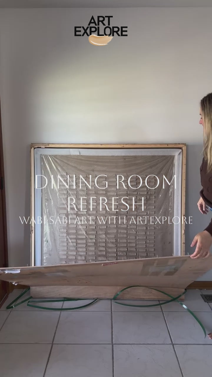 Modern Brown Abstract Wall Art Large Canvas Art Thick Texture Art Painting Plaster Art