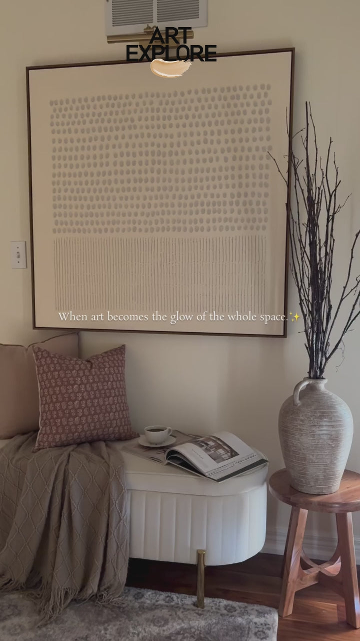 Large Beige Wabi-Sabi Texture Painting for Modern Minimalist Interiors | Handmade