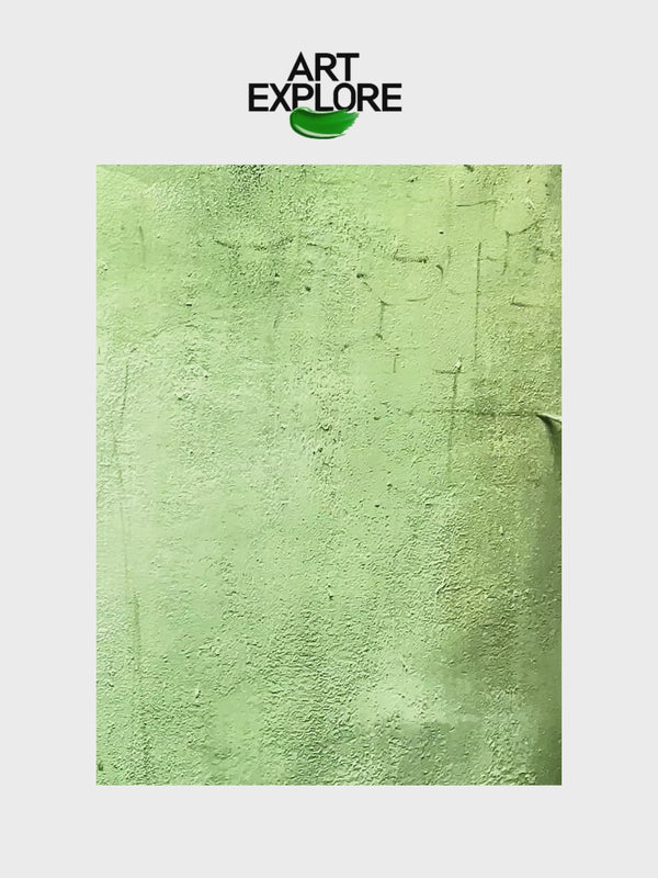 Earthy Green Abstract Painting for Large Interiors | Minimalist Vertical Art | ArtExplore