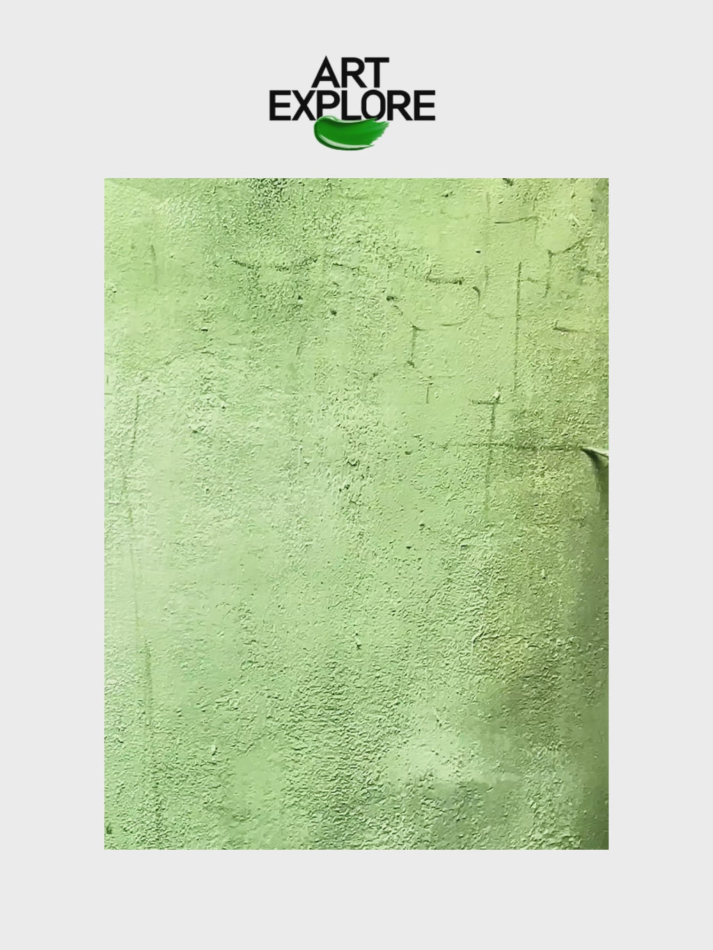 Earthy Green Abstract Painting for Large Interiors | Minimalist Vertical Art | ArtExplore