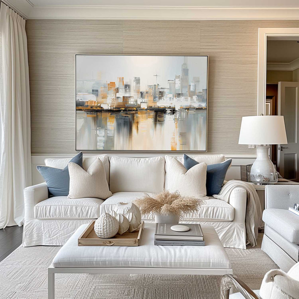 Large Modern Urban Painting Abstract Cityscape Art City Big Abstract Painting For Sale