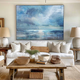 Abstract Beach Canvas Art Impressionist Seascape Paintings Large Beach Canvas Wall Art 