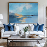 Oversize Abstract Coastal Canvas Acrylic Seascape Paintings Modern Impressionist Seascape Paintings For Living Room