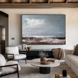 Modern Coastal Artwork Sea scape Wall Art Oversized Seaside Painting